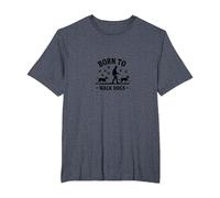 Born to Walk Dogs: Canine Lover's Graphic T-Shirt, Men's Big and Tall, Heather Blue, 4X Tall