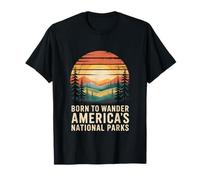 Born to Wander Americas National Parks Hiking T-Shirt
