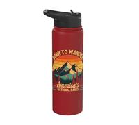 Born to Wander America's National Parks Scenic Stainless Steel Insulated Water Bottle