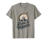Born to Wander Compass Mountain Graphic T-Shirt