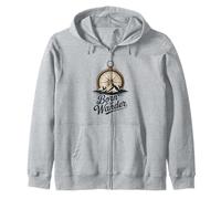 Born to Wander Compass Mountain Graphic Zip Hoodie