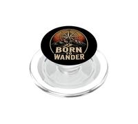 Born To Wander Hiking Hiker Wanderlust Adventure Gift Retro PopSockets PopGrip for MagSafe