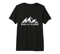 Born to Wander Trail Hiking Hiker Outdoors Camping Nomads Premium T-Shirt