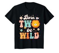 Born Two Be Wild Groovy 2nd Birthday Wild Child Second Bday T-Shirt