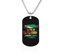 Born Un Guyana Men's Pendant Necklace for Women Customizable Jewelry Dog Tag Memorial Necklaces