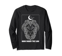Born Under the Lion Leo Zodiac Constellation Moon Astrology Long Sleeve T-Shirt