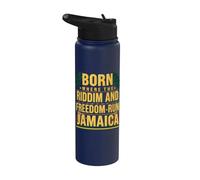 Born Where The Riddim and Freedom Run Independence Jamaican Stainless Steel Insulated Water Bottle