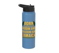 Born Where The Riddim and Freedom Run Independence Jamaican Stainless Steel Insulated Water Bottle