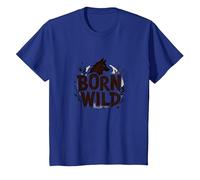 Born Wild: Adventure for Nature Lovers with Wolf Silhouette T-Shirt, Youth, Royal Blue, 2T