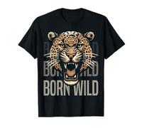 Born Wild Leopard Head. Fierce Animal for the Untamed. T-Shirt