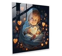 Born With Love: Glass Wall Art - Born, Newborn Baby, Glass Wall Art, Glass Printing, 30cm x 30.5cm