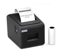 BORN4SHIP Thermal Receipt Printer, 80mm POS Thermal Printer with USB/Serial/Network Port, 260mm/s High Speed & Auto Cutter, for Windows/Mac/Linux, Multi-Industry Use (Bank/Shop/Hospital/Restaurant)
