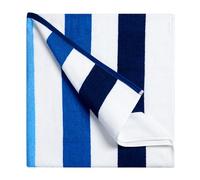 Bornbay Cotton Oversized Beach Towel - Extra Large 40"X70" Plush Thick Pool Towel, XL Fluffy Stripe Blue Beach Towels for Adults Mens Women