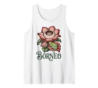 Borneo, Fun Rafflesia and Frog, Tropical Floral Wildlife Tank Top