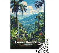Borneo Rainforest, Indonesia 1000 Piece Jigsaw Puzzle, World Landmark Travel Poster, Matte Printed Jigsaw, for Home Décor Fans, Gift Idea, 52x38cm/1000pcs