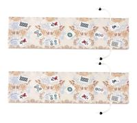 Bornerwhite 2 Pcs Beige Drawstring Mahjong Bags Protective Sleeve Printed Tile Bag 26 Inches Mahjong Racks for Tiles and Pushers for Mahjong Accessories and Gifts(Empty Bag Only)