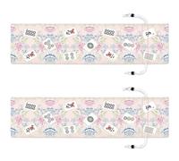Bornerwhite 2 Pcs Pink Drawstring Mahjong Bags Protective Sleeve Printed Tile Bag 26 Inches Mahjong Racks for Tiles and Pushers for Mahjong Accessories and Gifts(Empty Bag Only)