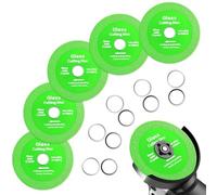 Bornerwhite 5PCS Cutting Discs Flat Cutting Disc 4.5In Tile Cutter Saw Blades Diamond for 4-1/2" Angle Grinder for Tile Marble Ceramic Granite Grinding Jade Wine Bottles Cutter, Glass