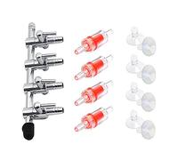 Bornfeel Aquarium Air Flow Control Valve Lever 13 in 1 Kit 4-Way Air Pump Splitter & 8 Non-Return Check Valves & 4 Suction Cups for Fish Tank Pond