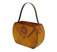 Bornhöft Bag with Flower for Planting Lantern Plant Pot Flower Bed Decoration Metal Rust Garden Decoration Patina Rusty Decoration for the Garden 17 cm x 22 cm