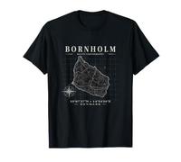 Bornholm, Denmark: Map, Coordinates, Compass T-Shirt