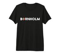 Bornholm Flag Vintage Baltic Sea Denmark Premium T-Shirt