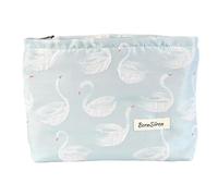 BornSiiren Quilted Makeup Bag 1-8, Blue Swan, 10x7x2in, Coquette Aesthetic
