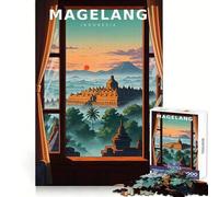 Borobudur From The Quiet Window Adult Jigsaw1000 Pieces Memory Power Peaceful Recreation Seamless Fit Perfect Present (38X52CM)