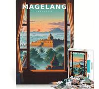 Borobudur From The Quiet Window jigsaw 1000 pieces for adults | Difficult Hard Interesting stress reduction Great gift for gaming 38x52cm