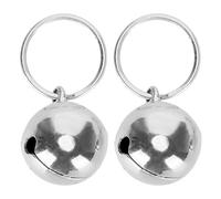 BOROCO 2Pcs Resistant AntiLost Copper Bells Crisp Sound Round Collar Decoration for Dog Cat Pet Accessories Durable Safe Material Shown 14g (Silver)