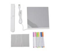 BOROCO Acrylic Dry Erase Board LED Light Up Clear Whiteboard with Stand 7 Colored Markers 2 Cleaning Cloths for Office Salon
