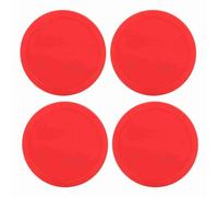 BOROCO Air Hockey Pucks Plastic Durable Replaceable Game Equipment for Home Tables Game Room Red S M L Size 4 Pcs (Large (82mm))