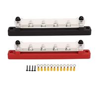 BOROCO Battery Bus Bar Black Red DC12V to 48V 150A M6 Terminal 6 Stud Power Distribution Block for RV Car Ship Yacht Power System