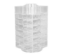 BOROCO Cosmetic Lipstick Tower 360 Degree Rotating Display 53 Slots Large Capacity Lip Gloss Storage Organizer Transparent