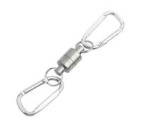 BOROCO Fly Fishing Magnetic Net Portable Fishing Magnet Buckle with Carabiner Clip for Hanging Scissors and Pliers (Double-Silver)