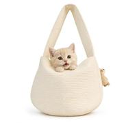 BOROCO fournitures pour animaux de compagnie chien chat sac de transport sac à bandoulière diagonale porte-élingue pour animaux de compagnie pour petits chiens de compagnie usage (Rice white (trumpet)