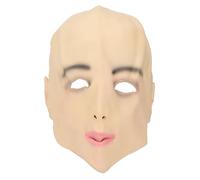 BOROCO Full Head Realistic Female Latex Face Mouth Eye Holes Beauty Cover Lifelike Realistic Overhead Human Latex Face
