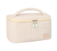 BOROCO Makeup Storage Bag Large Capacity Wet Dry Separation PU Cosmetic Toiletry Bag for Travel Use