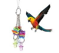 BOROCO Parrot Chewing Toy Non Plastic Bird Cage Accessories Hanging Swing Biting String for Small Medium Birds Colorful Durable Iron Hook 16x4x4cm
