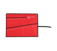 BOROCO Roll Up Storage Bag, 25 Pockets Red Canvas Spanner Wrench Roll Organizer with Secure Tie Straps for Screwdriver Pouch Holder, Portable Tool Case for Mechanics and DIY