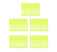 BOROCO Soft Plastic Fishing Lures Durable T Tail Grub Baits For Freshwater Saltwater Fishing Pink Golden Cyan Black Orange Pearl White Yellow Fluorescent Green Red 5cm 50PCS (Yellow)