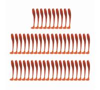 BOROCO Soft Plastic Fishing Lures Durable T Tail Grub Baits For Freshwater Saltwater Fishing Pink Golden Cyan Black Orange Pearl White Yellow Fluorescent Green Red 5cm 50PCS (Red)