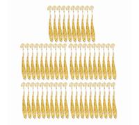 BOROCO Soft Plastic Fishing Lures Durable T Tail Grub Baits For Freshwater Saltwater Fishing Pink Golden Cyan Black Orange Pearl White Yellow Fluorescent Green Red 5cm 50PCS (Gold)