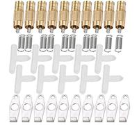 BOROCO Stainless Steel Automatic Nipple Waterer Pet Drinking Equipment for Rabbit Rat Ferrets Cage Safe Non Easy Install No Spill 10pcs Set White (Round mouth white)