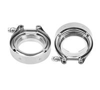 BOROCO V-Band Clamp, Stainless Steel Universal Exhaust Clamp with V-Ring Seal - Boltless Turbo Flange Kit for Wastegate, BOV & Exhaust (2", 2.5", 3.5", 4")