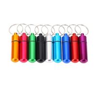 BOROCO Water Proof Mini Aluminum Pill Box Case Organizer Premium Durable Keychain Medicine Holder for Outdoor Travel Camping Hiking Silver Gold Red Black Blue Dark Blue Purple Gree