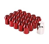 BOROCO Wheel Lug Nuts, 20pcs M12x1.5 Closed End 35mm Red 6061 Aluminum Alloy Anti-Rust Replacement for Multiple Models