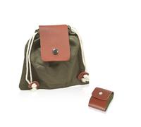 BOROLA Foraging Bag Foldable Canvas Waist Pack for Outdoor Picking, Camping & Hiking, Belt Pouch with Drawstring Fruit Picking Bag, Multi-Purpose Storage for Mushrooms, Nuts, Tools (Army Green)