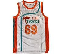 BOROLIN Men's Basketball Jersey 90s Moive Flint Tropics #69 Downtown Shirts - white - S