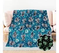 BORORO Black Axolotl Gifts Glow in The Dark Blanket Cute Axolotl Blanket for Boys Girls